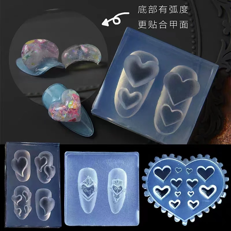 Loving Heart 2023 New Arrivals 3d Carving Silicone Nail Mold Diy Manicure Deco Tools