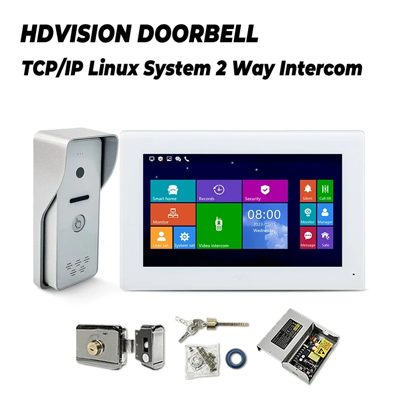 

Best-seller IP Wired Video Door Phone Handset Audio Intercom 7 Inch Villa Kit One Button to Call Panel