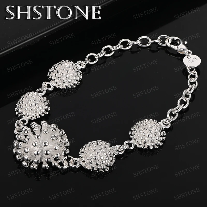 

New 925 Sterling Silver Delicate Flowers Bracelet For Women Wedding Party Fashion Beautiful Jewelry Anniversary Gift Accessories