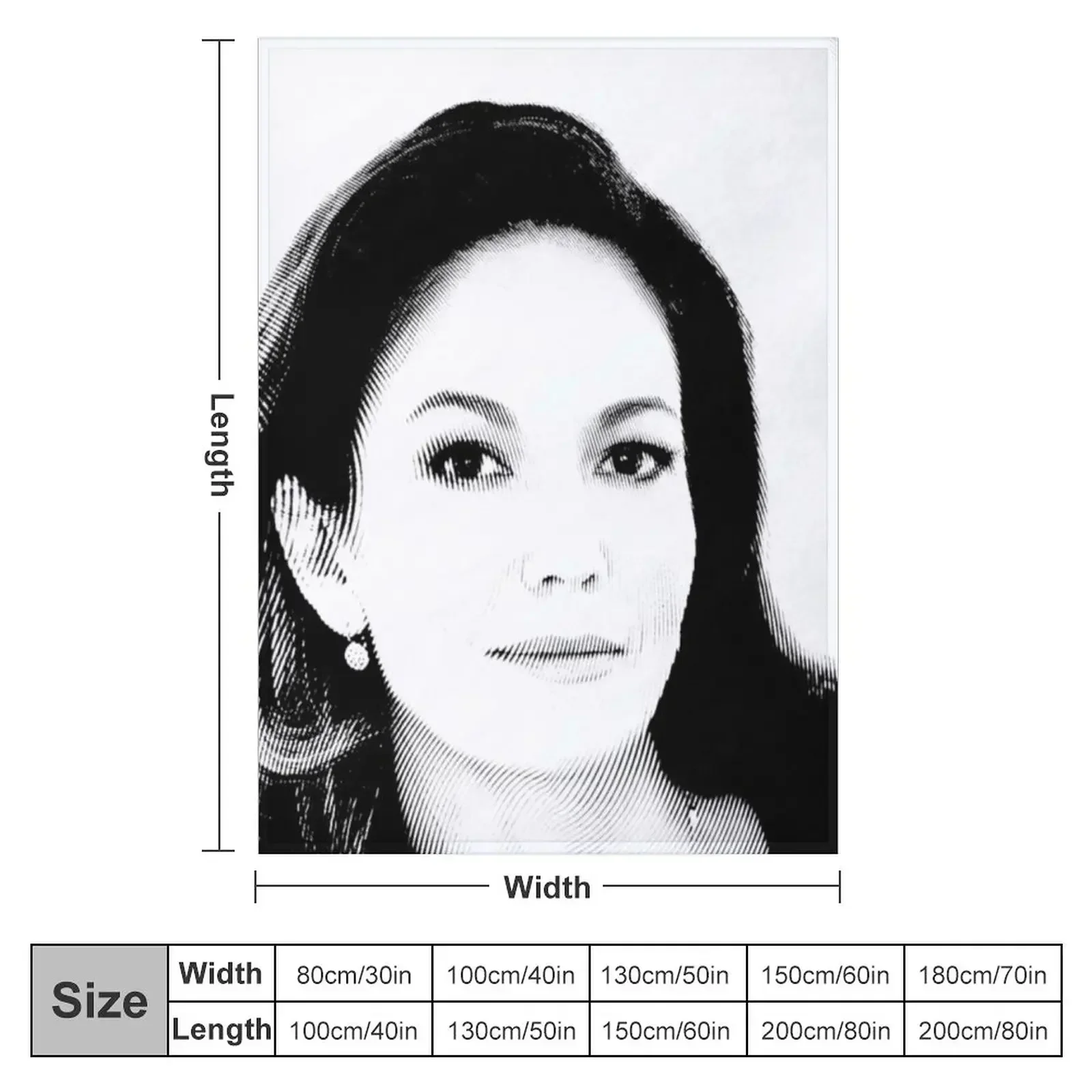Diane Lane Black & White Portrait (Linocut) Throw Blanket for sofa Hair Warm Thermal Plaid on the sofa Blankets