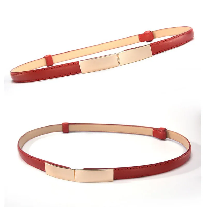 حزام PU رفيع للسيدات على الطراز الكوري الجديد لعام 2025 - حزام خصر أنيق للفستان/الجينز، حزام تنحيف قابل للتعديل، أسود/بني