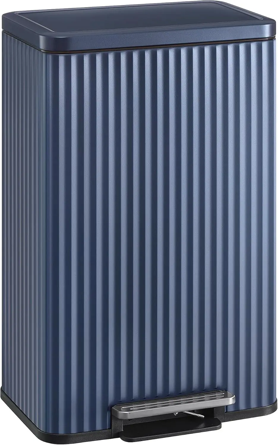 

Мусорное ведро для кухни на 13 галлонов с крышкой, педалью, плавным закрыванием, из нержавеющей стали, в комплекте 15 мешков, цвет: темно-синий