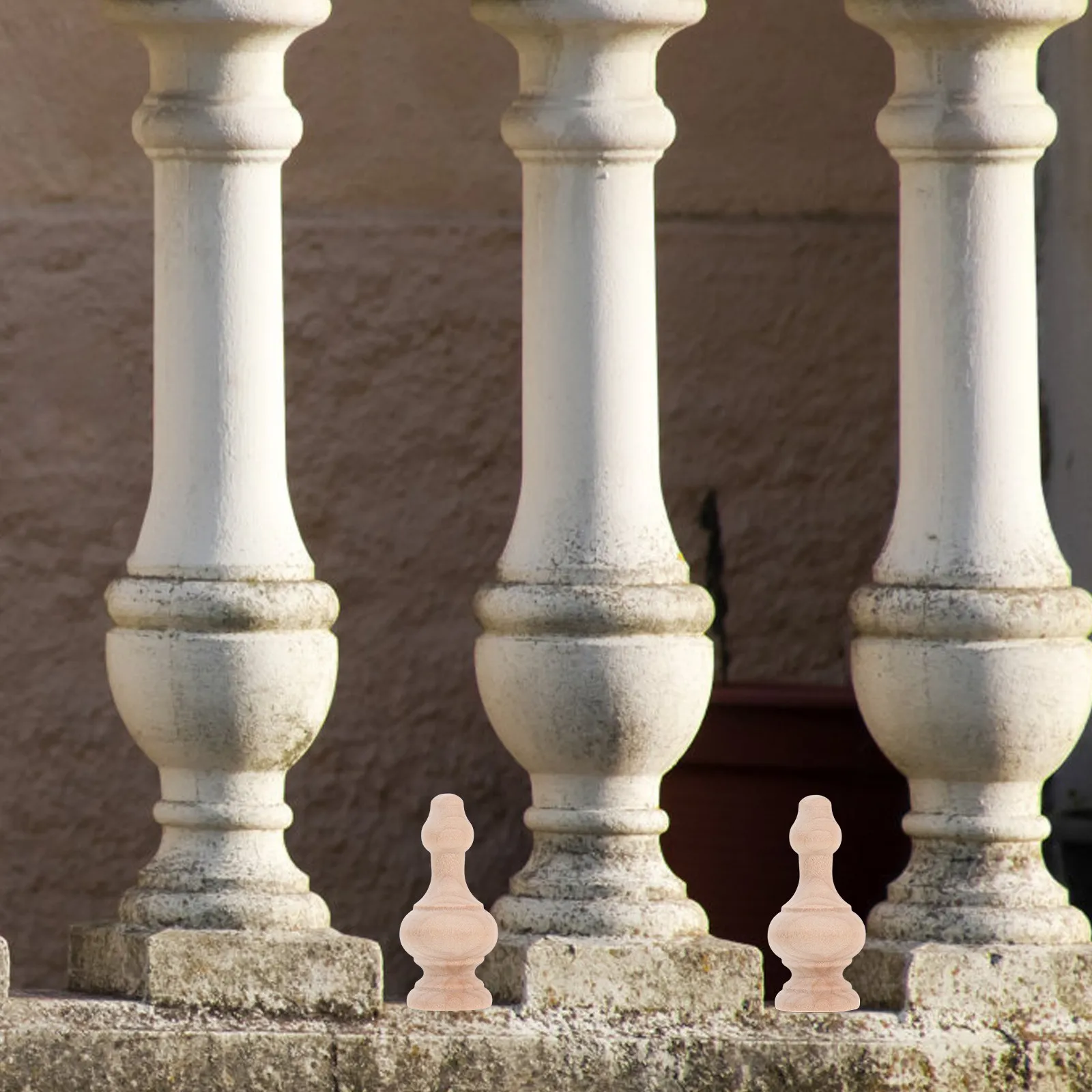 4Pcs Small Arch Bridge Solid Wood Balusters Decorative Home Furnishing Entry Table Coffee Table Decoration Wood Craft