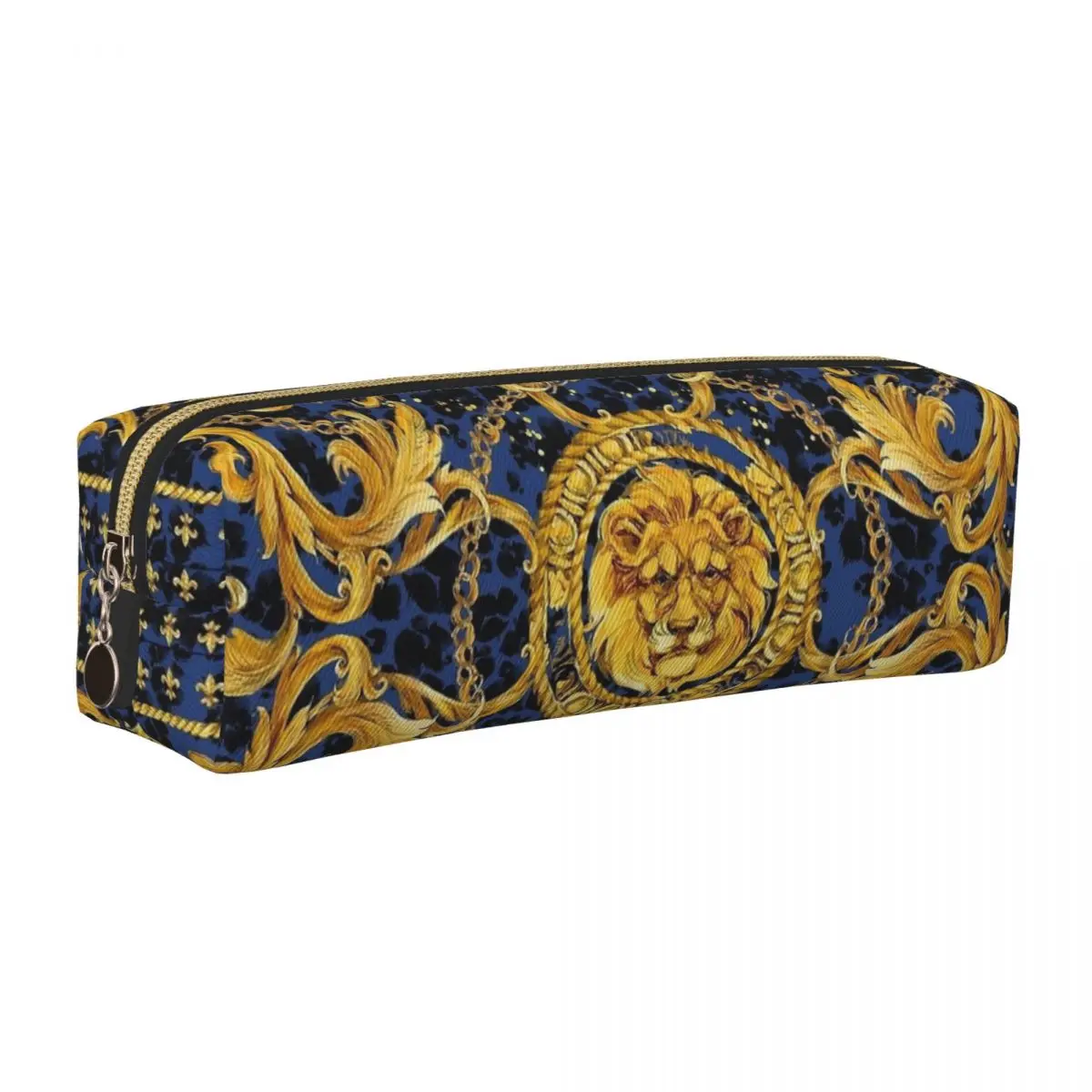 

Golden Lion Damask Ornament Pencil Case Baroque Pencil Pouch Pen Box Kids Big Capacity Bag Students School Gifts Stationery