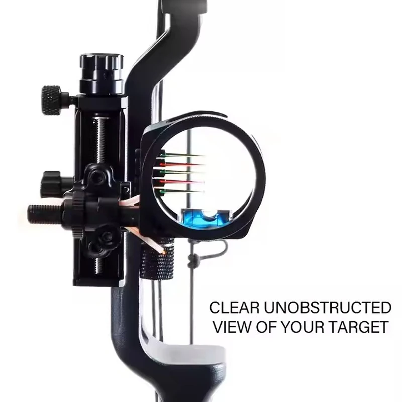 Compound Bow Sight 5 Pin with 6/8Magnification Lens Micro Adjust