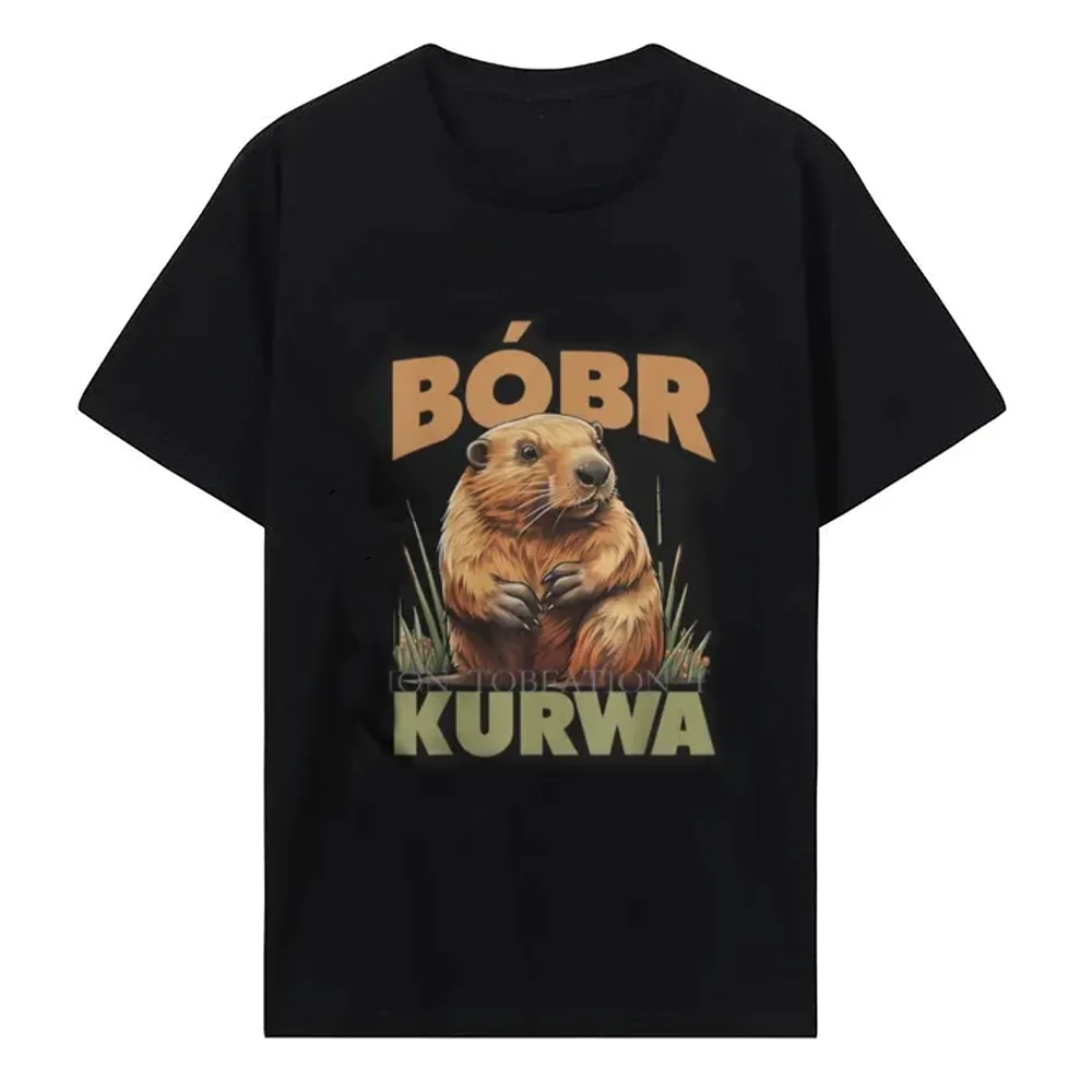 Beaver Newest TShirts Kurwa Bobr Bober Men Harajuku Pure Cotton Tops T Shirt Round Neck 42854