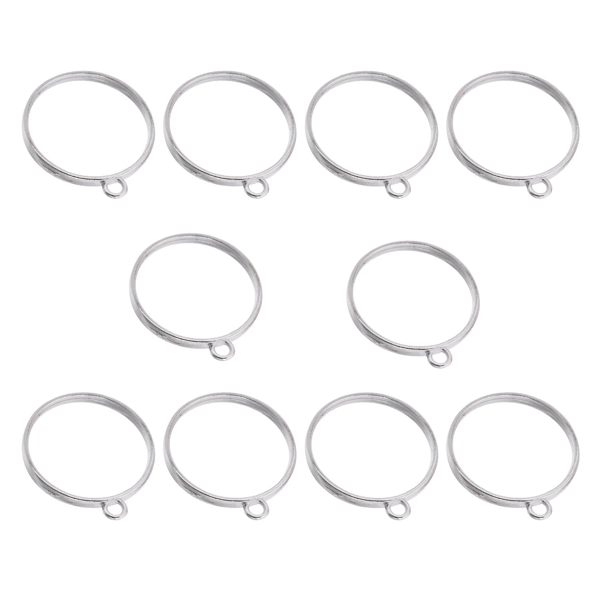 

10Pcs Round Open Back Bezel Pendant Zinc Alloy Silver Blank Frame Hollow Pendants DIY Jewelry Making Accessories Craft Charms