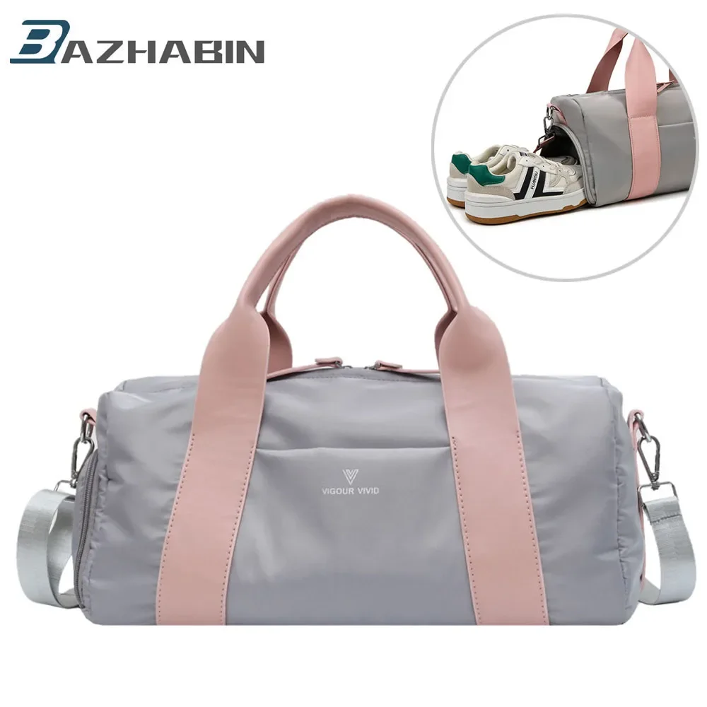 Sports Gym Handbag Women Fitness Swimming Training Bags Female Dance Yoga Mat Bag Outdoor Travel Luggage Pack With Shoes Pocket