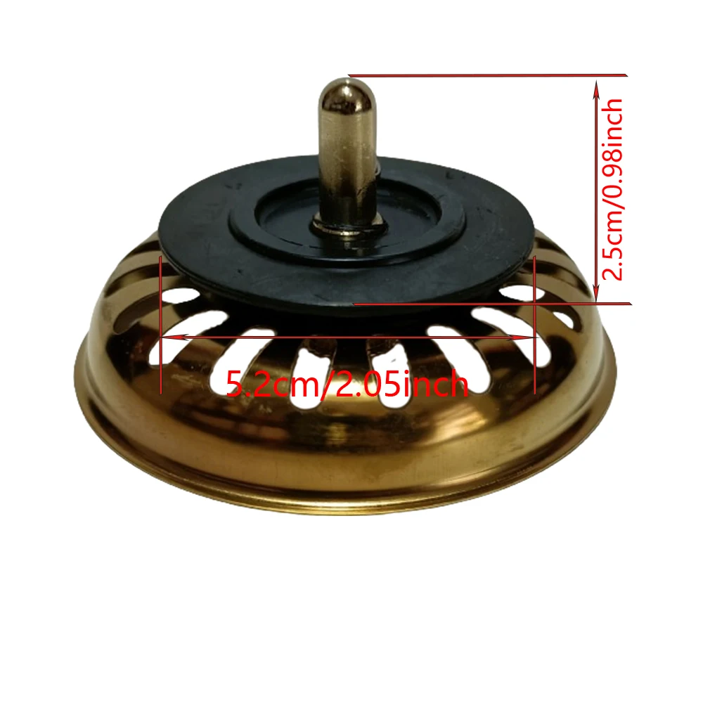 7.9cm Golden Color Kitchen Sink Plug with Spring Steel Ball 304SS Sink Filter Sink Drainer Stopper Gold Strainer 3-1/2 strainer