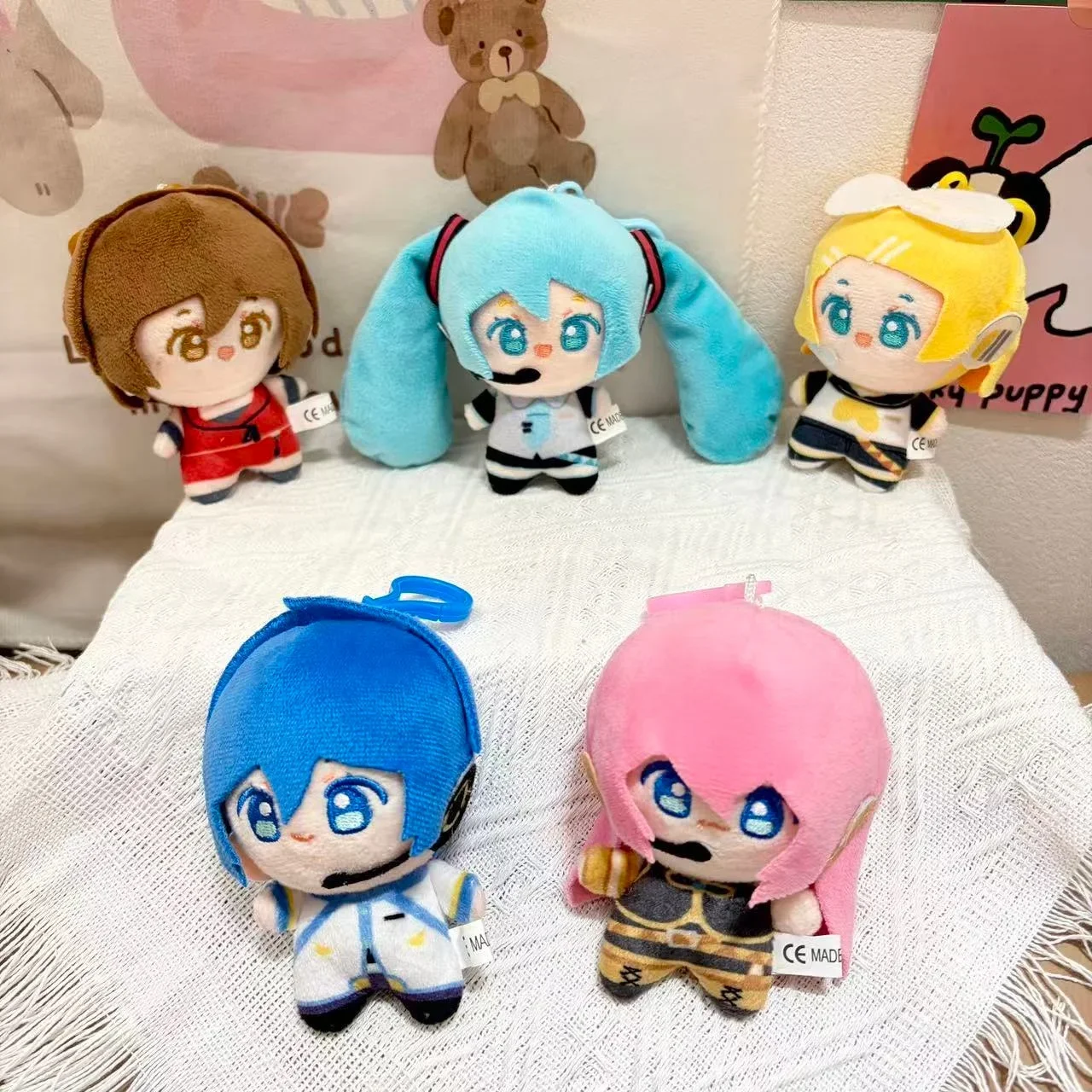 10cm Vocaloid Chibi Plush Toy Keychain Hatsune Miku Luka Rin KAITO MEIKO Stuffed Bag Pendant Collectible Gift For Anime Fans