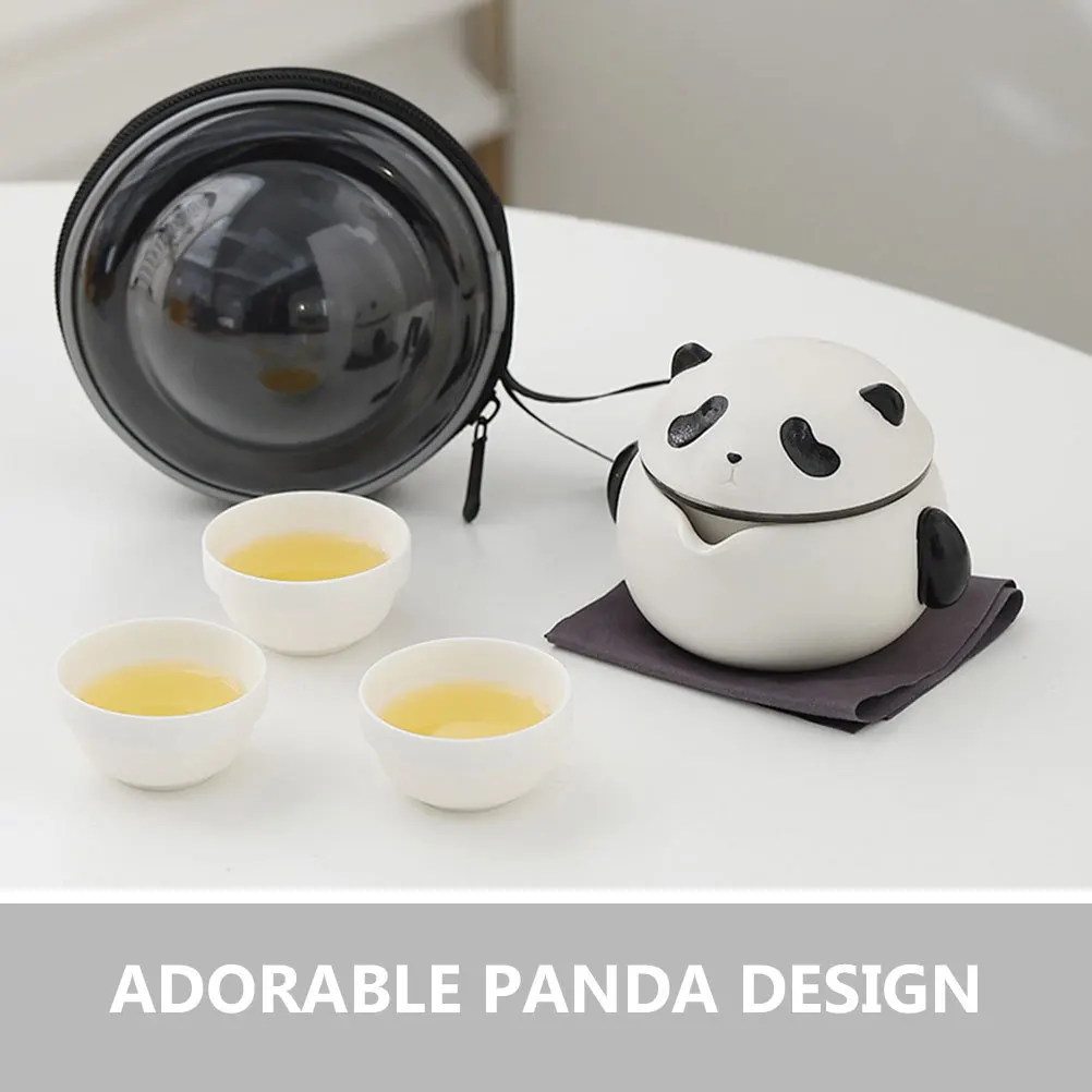

1Set Ceramic Tea Set Portable Travel Teapot Cup Set for Picnic Camping Outdoor Use Adorable Design Home Tea Service Kit
