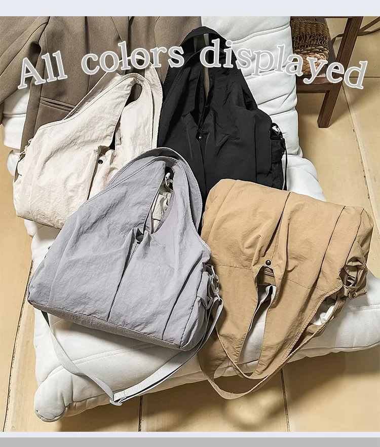 Damentaschen, Nischentaschen, leichte, großvolumige Nylontaschen, vielseitige leichte Umhängetaschen, lässige Messenger-Taschen – Detail 3