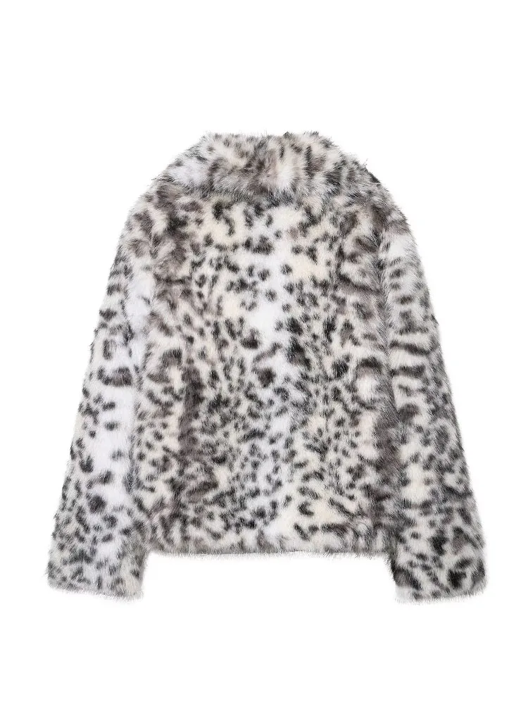 HH سترات شتوية أنيقة للسيدات دافئة مطبوعة بياقة مقلوبة وجيوب واحدة الصدر معاطف نسائية عصرية بأكمام طويلة