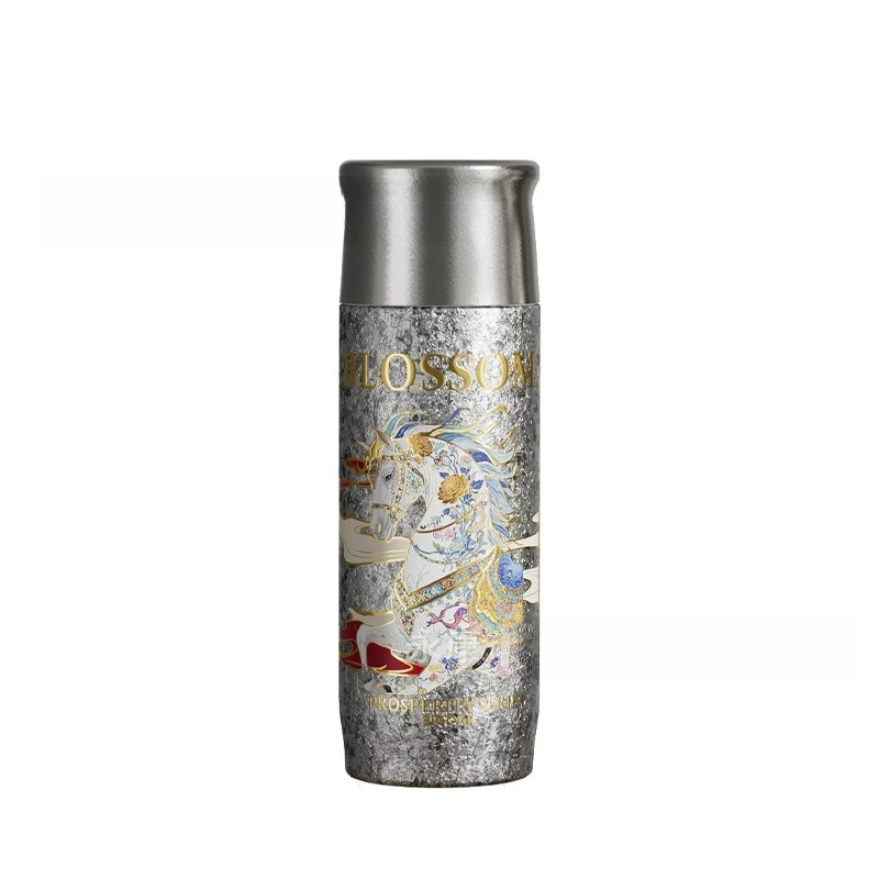 

Year of the Horse original pure titanium thermos cup magnetic cover business gift water cup car tea separation tea cup