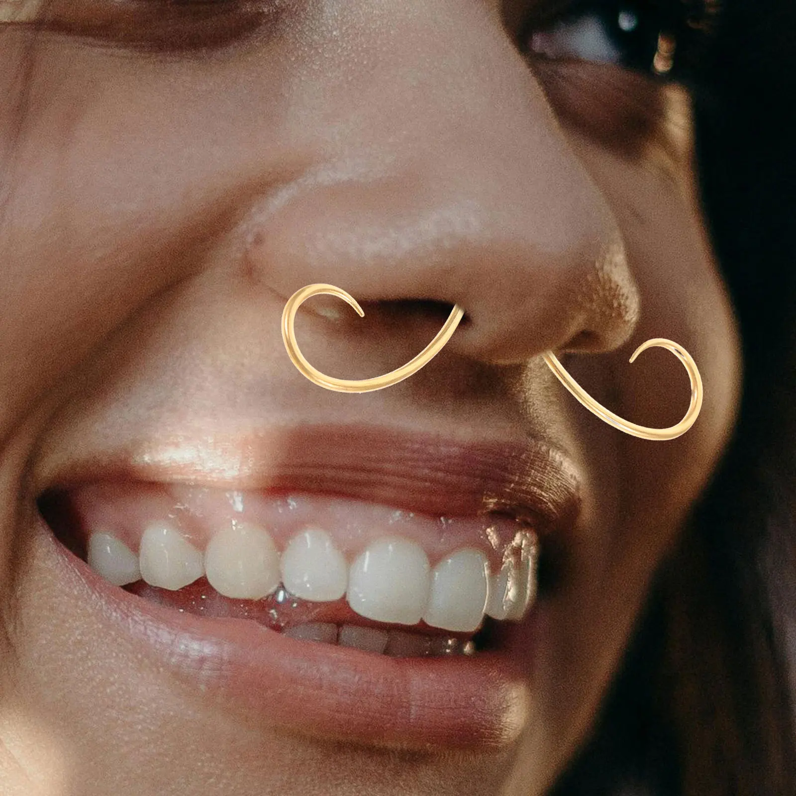 

1Pair Stainless Steel Mustache Septum Ring Nose Piercing Jewelry Exquisite Individuality Safety Comfort Stylish