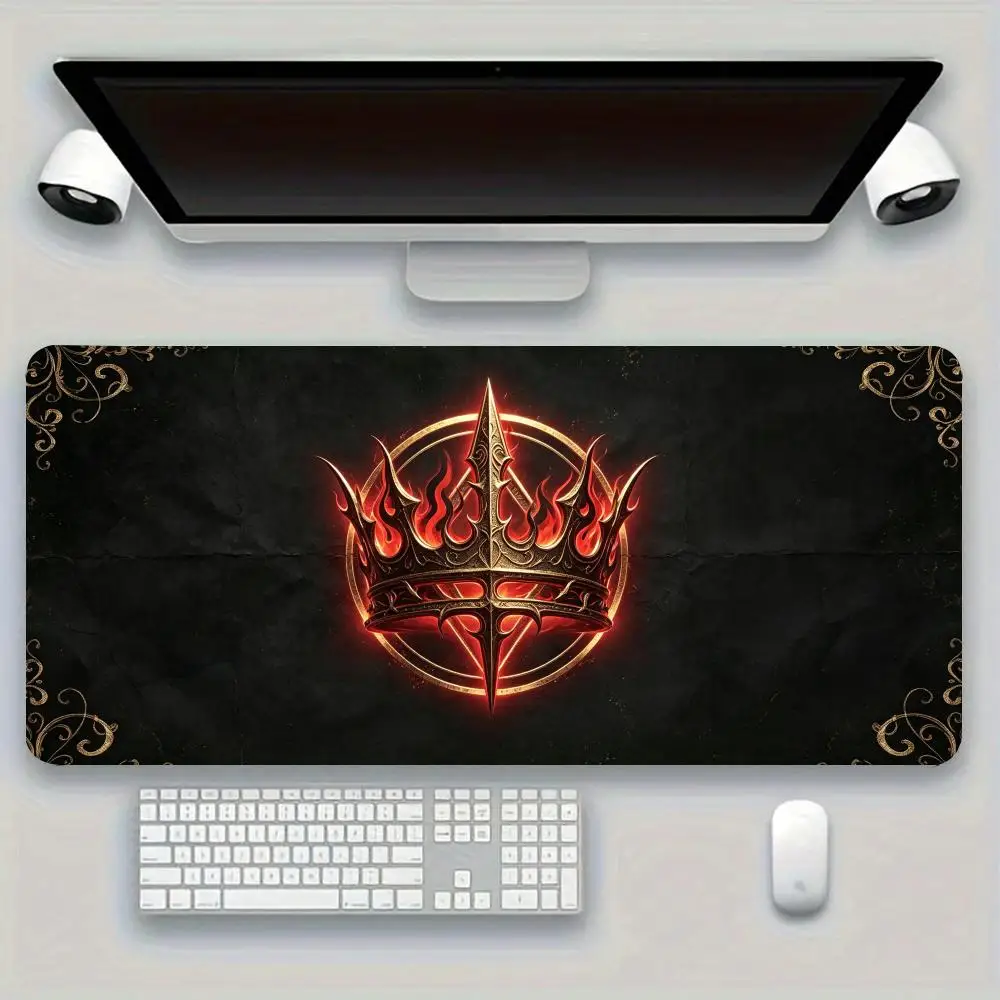 Gothic Mystic Circle Symbol Design Large Size Game Desk Mat Natural Rubber Non-Slip Esports Mouse Pad For Laptop Desktop