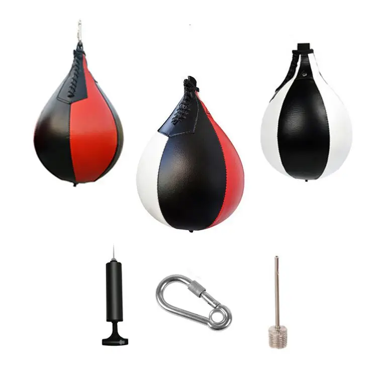 Durable Pu Leather Boxing Speed Ball Set With Pump Swivel Hanging Hook For Adult Training Fitness Agility Reaction Practice