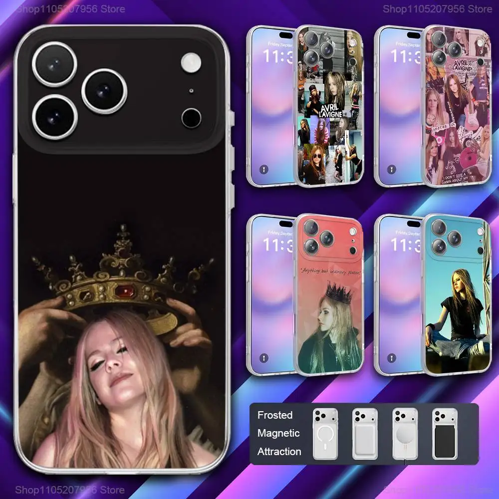 

A-Avril Singer Lavigne Phone Case For iPhone 11,12,15,14,13,17,16,Pro,Plus,E,Max,Air,Mini Magnetic Frosted Cover