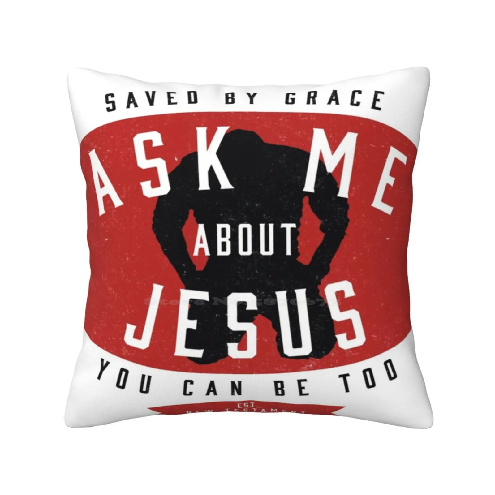 Ask Me About Jesus Pillows Case Bedroom Home Decoration God Quotes Scripture Christian Quote Hand Lettering Typography Bible