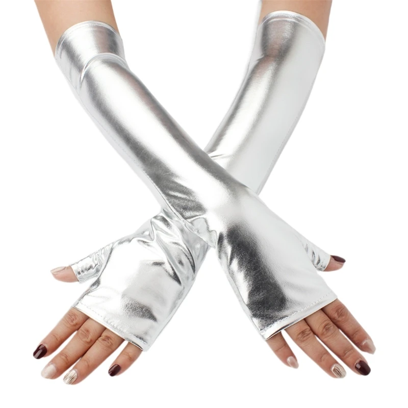 Nightclub Metallic Gloves Party Christmas Half Finger Gloves for Concert