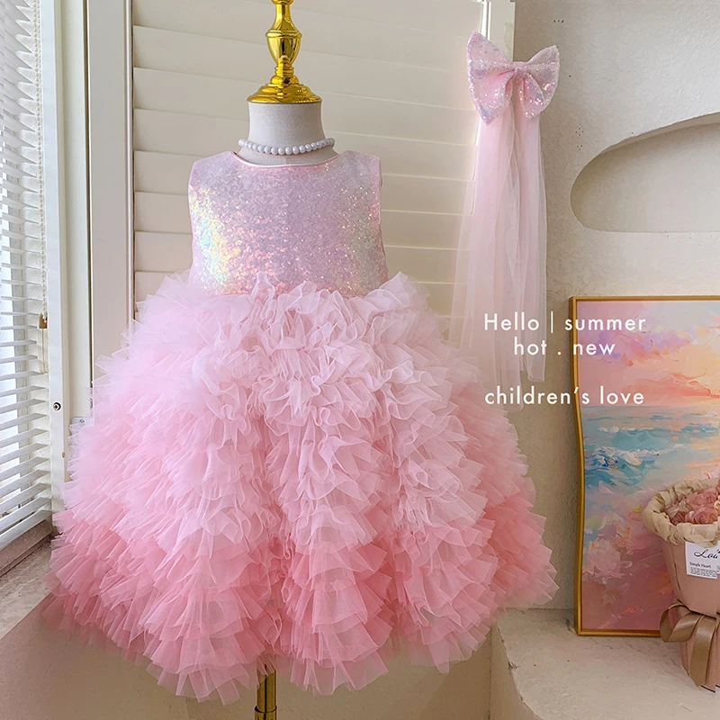 

New Luxurious and Sophisticated Sequin Mesh Princess Dress for Girls