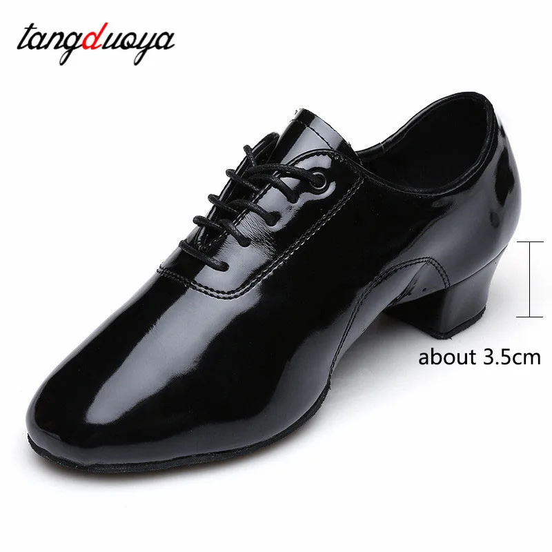 New Men\'s Latin Dance Shoes Ballroom Tango Man latin dancing Shoes For Man Boy Kids Dance Sneakers Jazz 3.5cm Heels Size 24-45