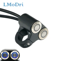 LMoDri Motorcycle 22m DIY Switches Handlebar Mount Headlight Hazard Brake Fog Light ON-OFF Aluminum Alloy Led Indicator Switches