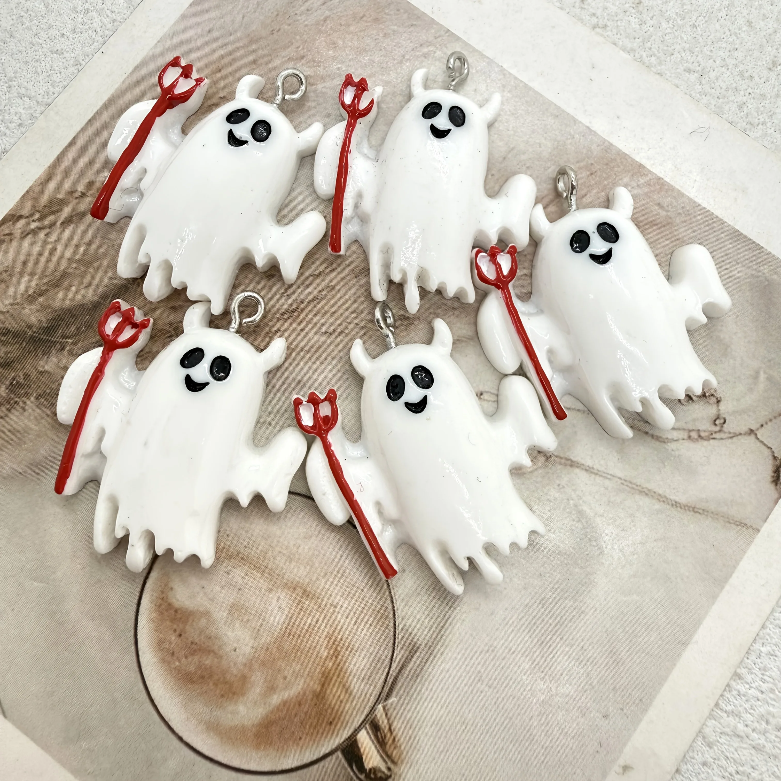 5Pcs Resin Demon Ghost Hallowe - Jewelry Making Event 评论和价格