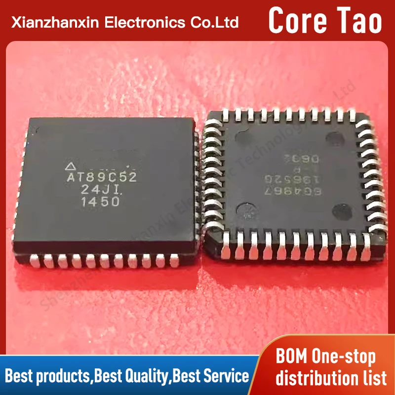 1PCS/LOT  AT89C52-24JI AT89C52 PLCC-44 Microcontroller chips in stock