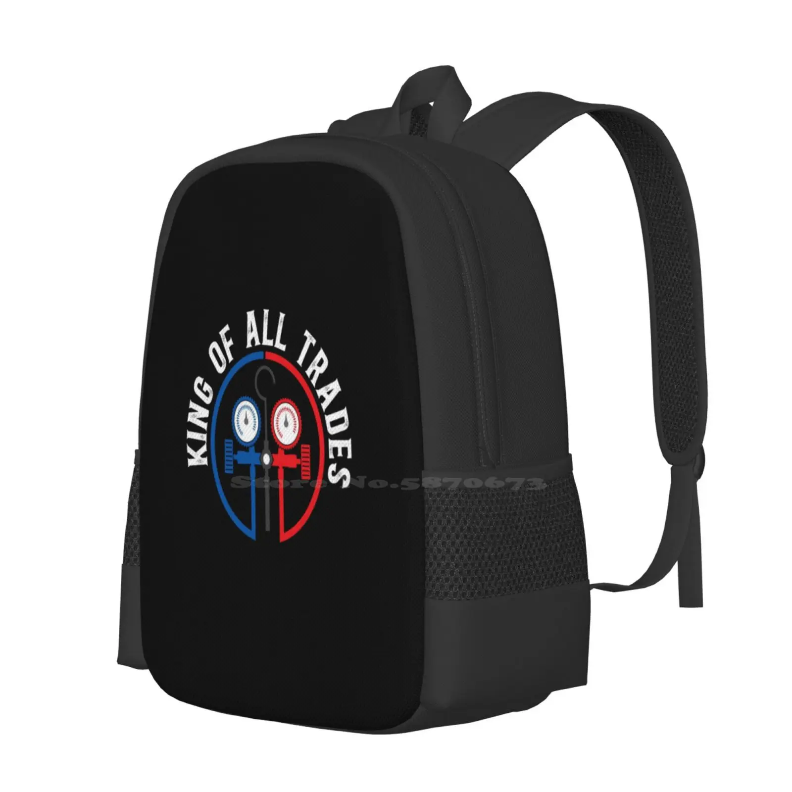 Hvac/R King Of All Trades Hot Sale Schoolbag Backpack Fashion Bags Birthday For Hvac Technician Christmas For Hvac R Technician