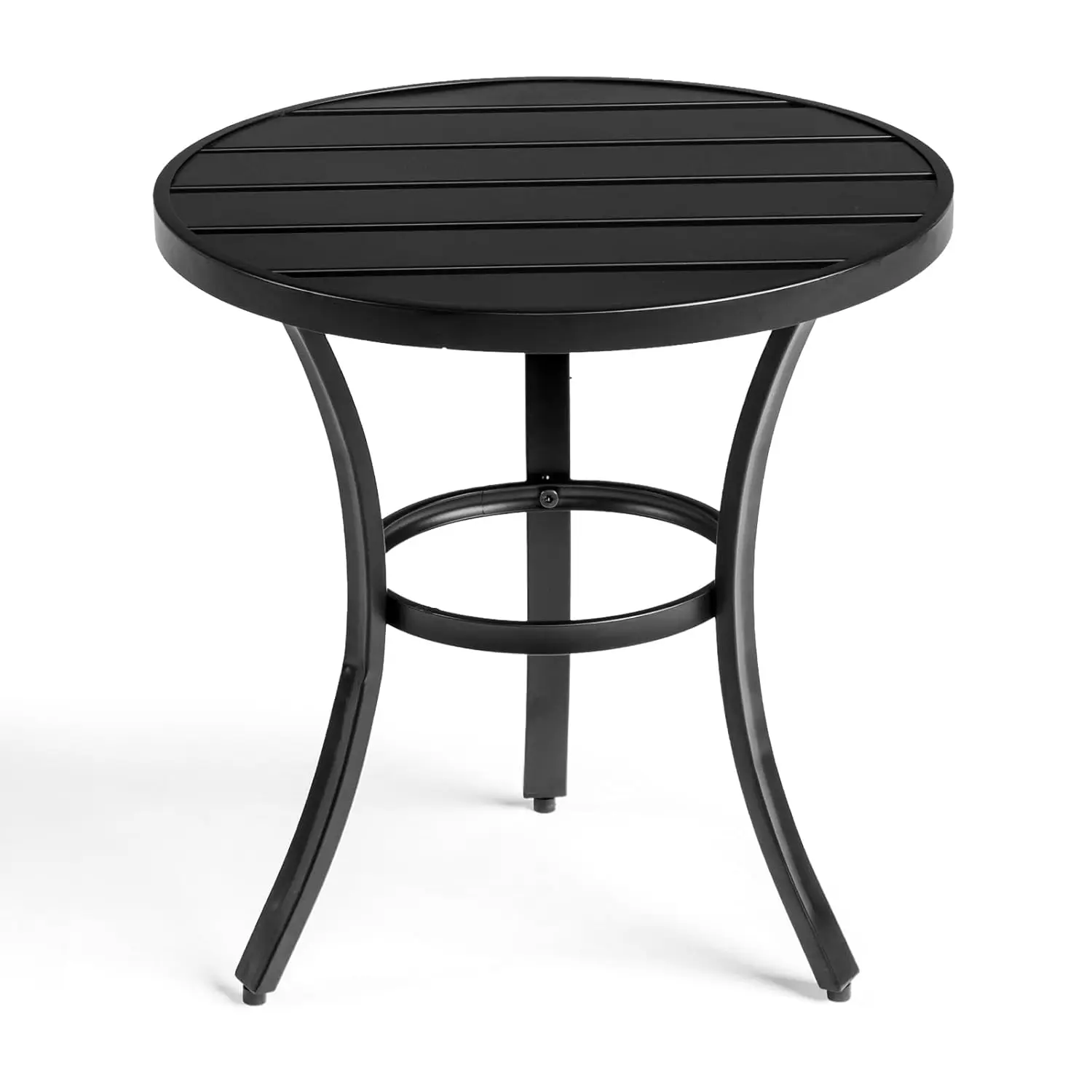 

Outdoor Side Table, Small Metal Patio End Table, Outdoor Round Table for Patio, Pool, Porch (Black), Customized
