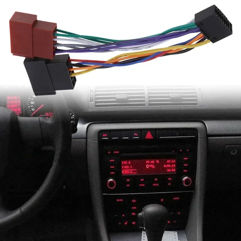 Car 16Pin ISO Wiring Harness Connector Adaptor Car Stereo Radio Fit For Kenwood Audio Modification CD Player Tail Line Adapters
