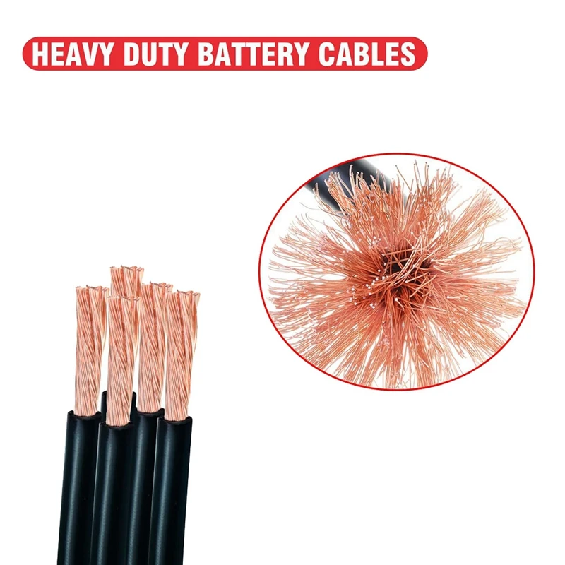 Car Battery Cable Assembly Portable Universal 4AWG Golf Cart Pure Copper Wire Kit For Car Lugs Flexible Battery Cable