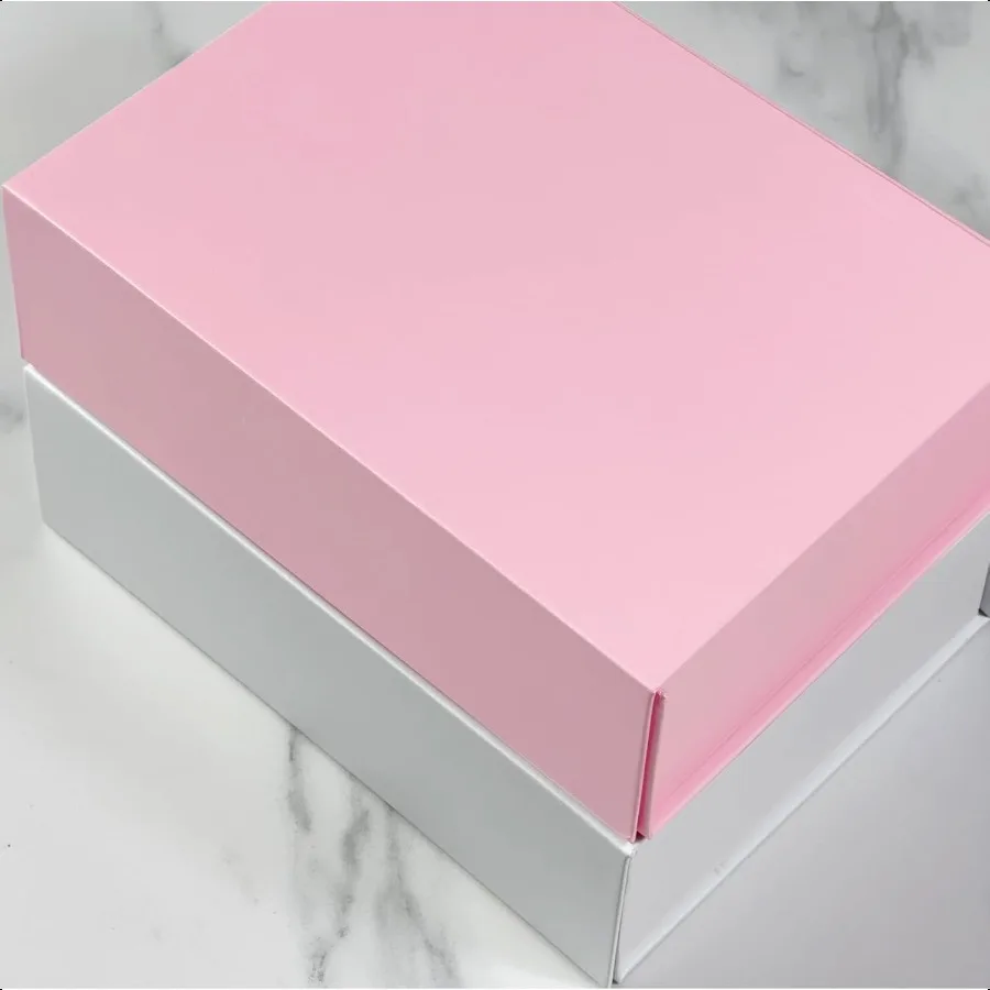 กล่องของขวัญสีขาว ขนาด 9 x 6.7 x 2.75 นิ้ว กล่องของขวัญขนาดเล็ก