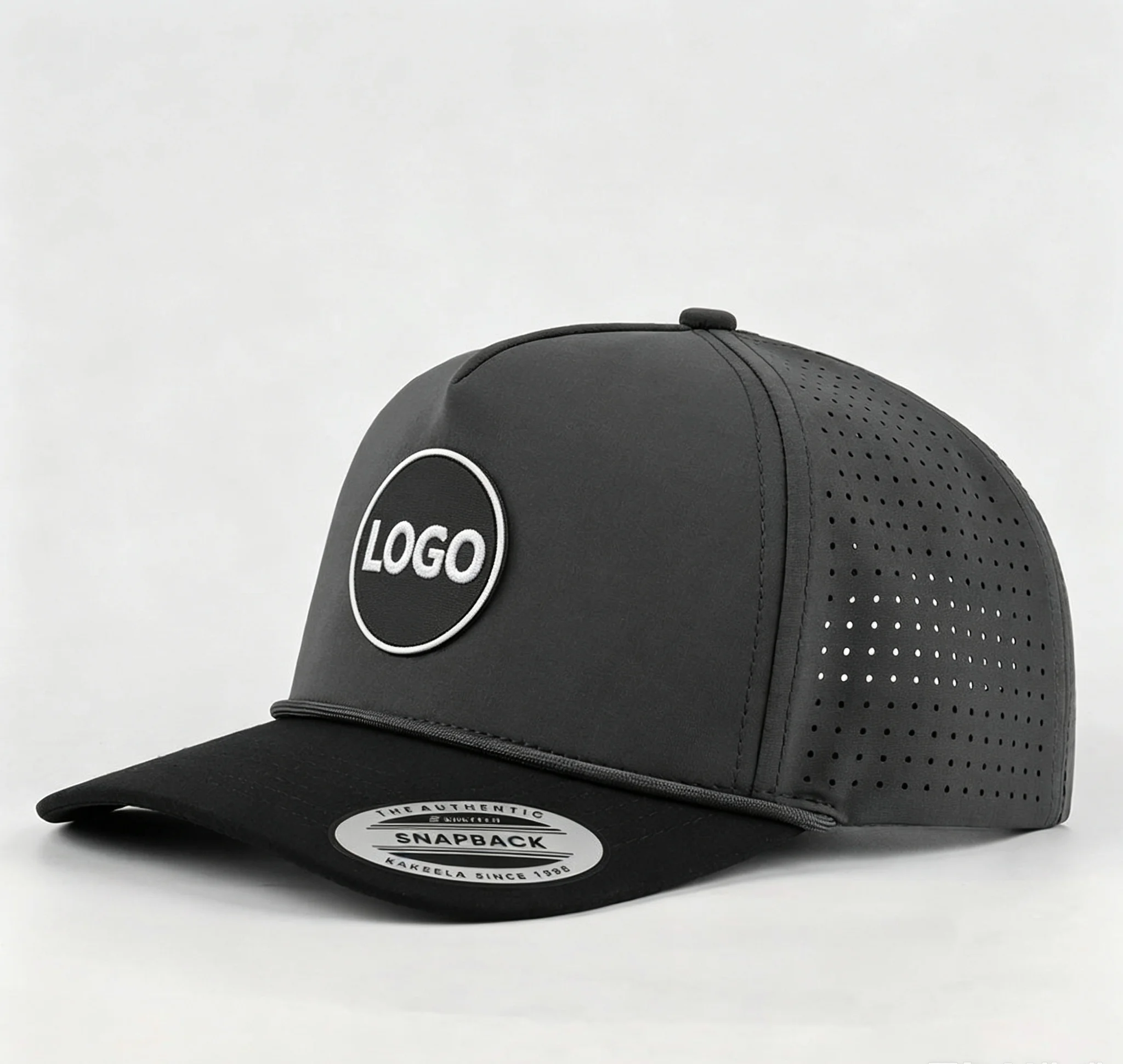 Unisex Waterproof Perforated Polyester Outdoor Baseball Cap Customizable PVC Patch Golf Cap BSCI Wholesale OEM Blank Hat