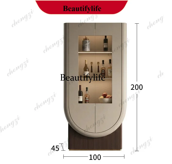 Premium light luxury glass wine cabinet against the wall Customized restaurant cabinet Luxury Italian bookcase Cloakroom P182