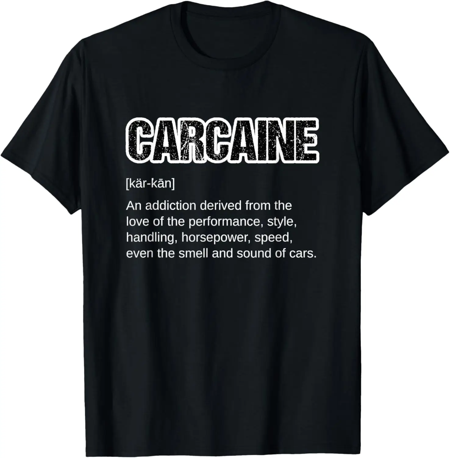 Funny Car Guy - CARCAINE Definition Love Of Cars T-Shirt Small 100% Cotton Trendy Y2K Short-Sleeve Tee-Soft, Quick-Drying,