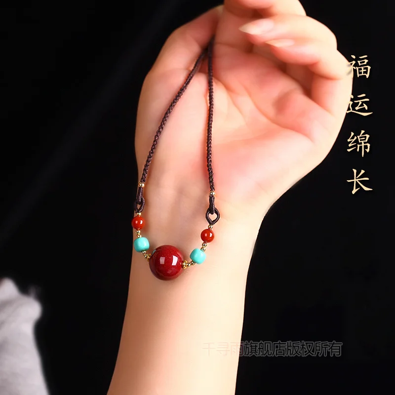 

Natural Cinnabar Transfer Bear Pendant Benmingnian Pendant Female Original Or Red Cinnabar Necklace Jewelry