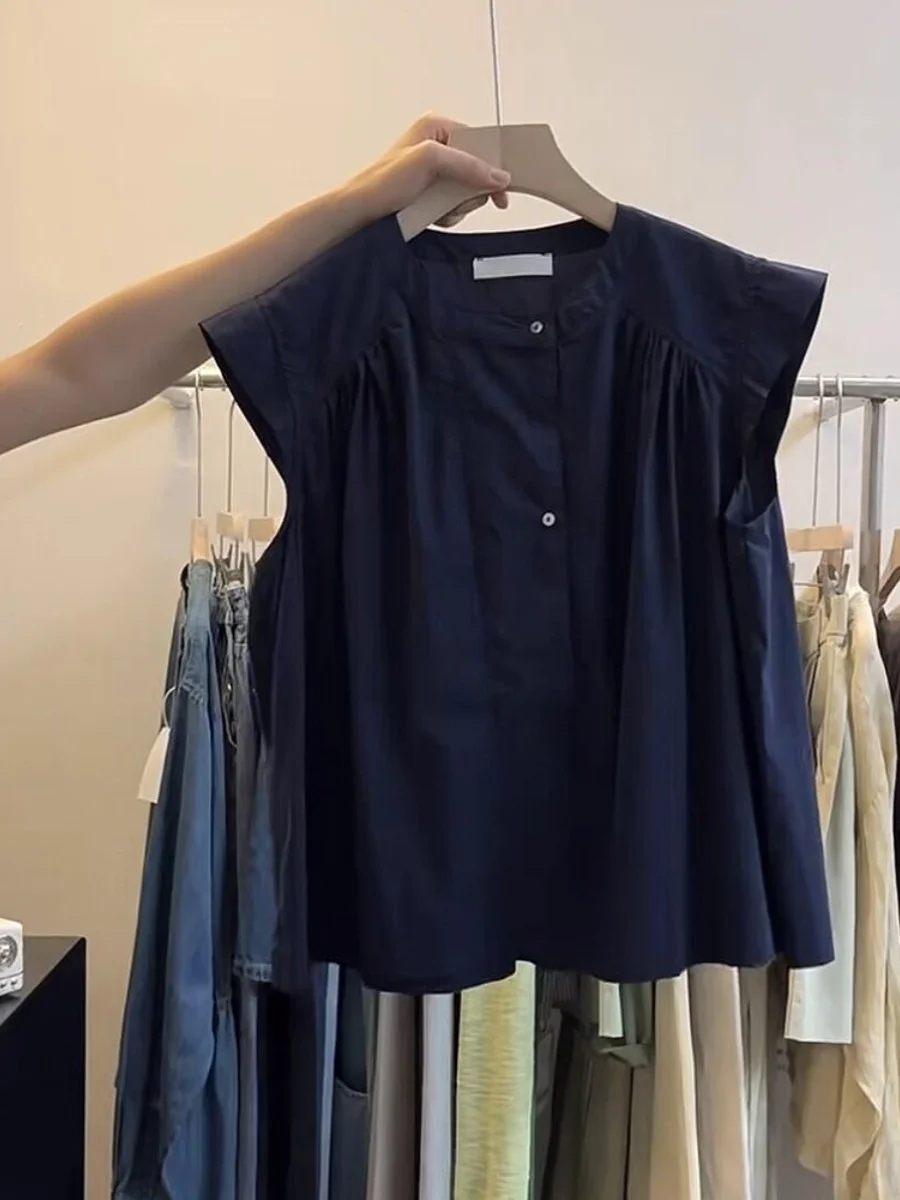 Casual suelto mujer redondo Ne Svel Top Faionable verano irt Sle transpirable cómodo chaleco ligero