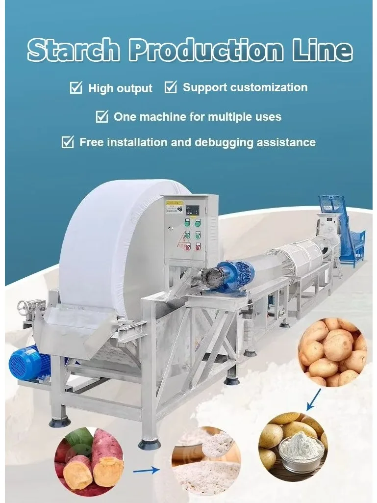 Sweet Potato Cassava Starch Full Production Line Small Scale Complete Cassava Process Machine India