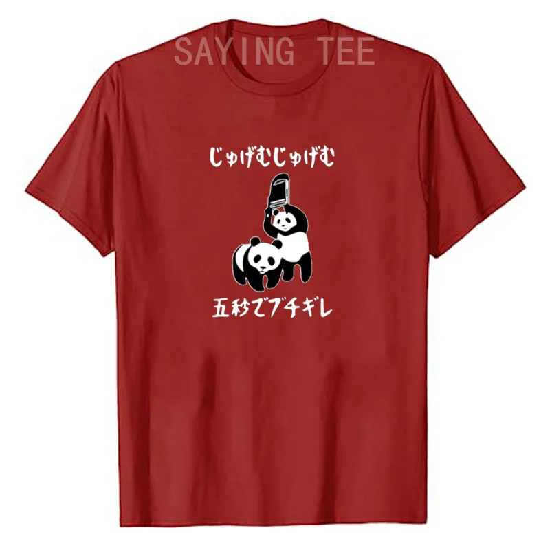 T-Shirt mit Panda-Muster, Aufdruck: „In fünf Sekunden werde ich drücken!“ Lustiges T-Shirt, bedrucktes Damen-T-Shirt, grafische T-Shirts – Detail 14