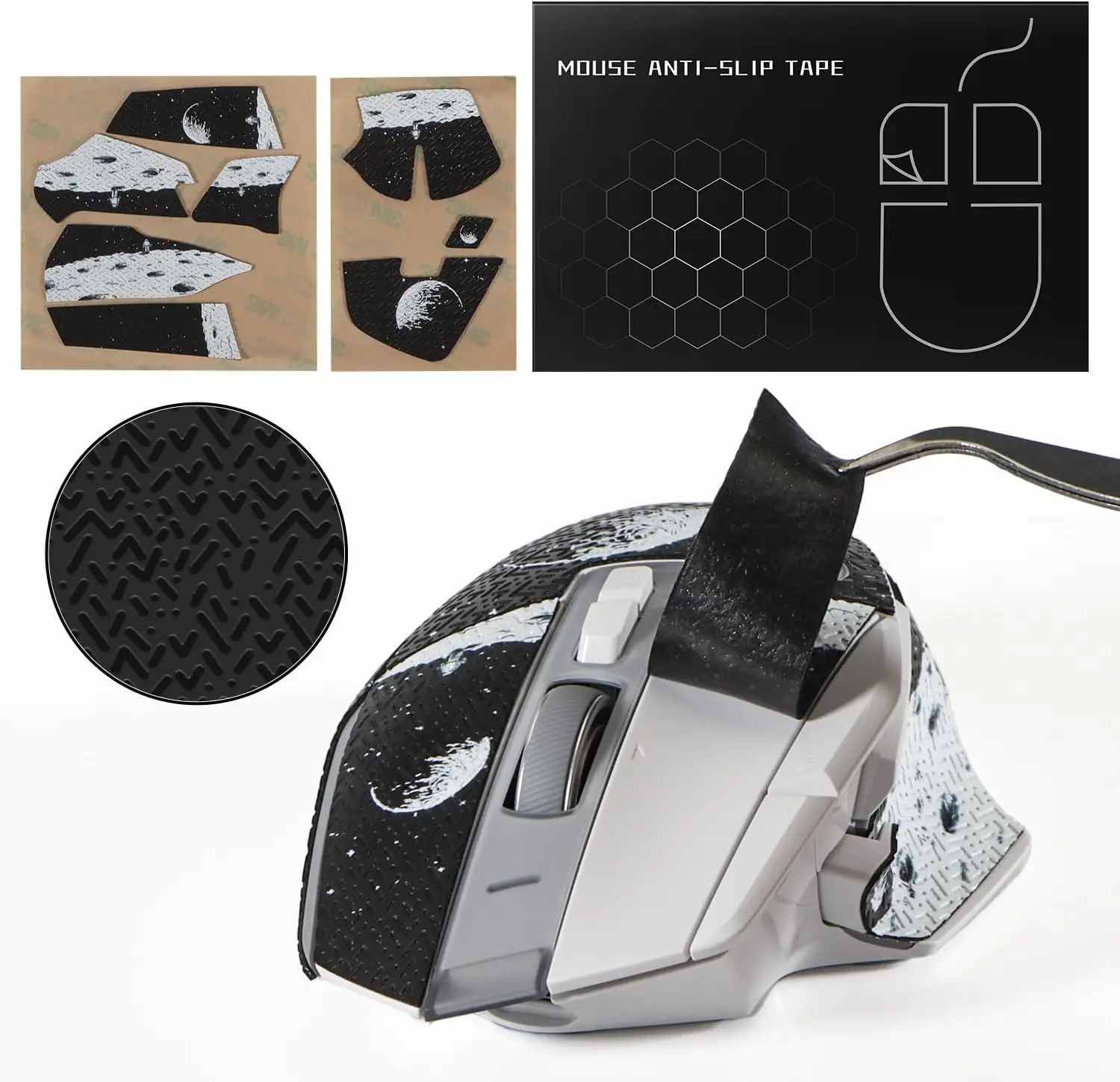 Ucons Anti-Slip Mouse Grip Tape for Logitech G502X/G502 X Plus/G502 X Lightspeed Skin Self-Adhesive Pre-Cut Mouse Sticker