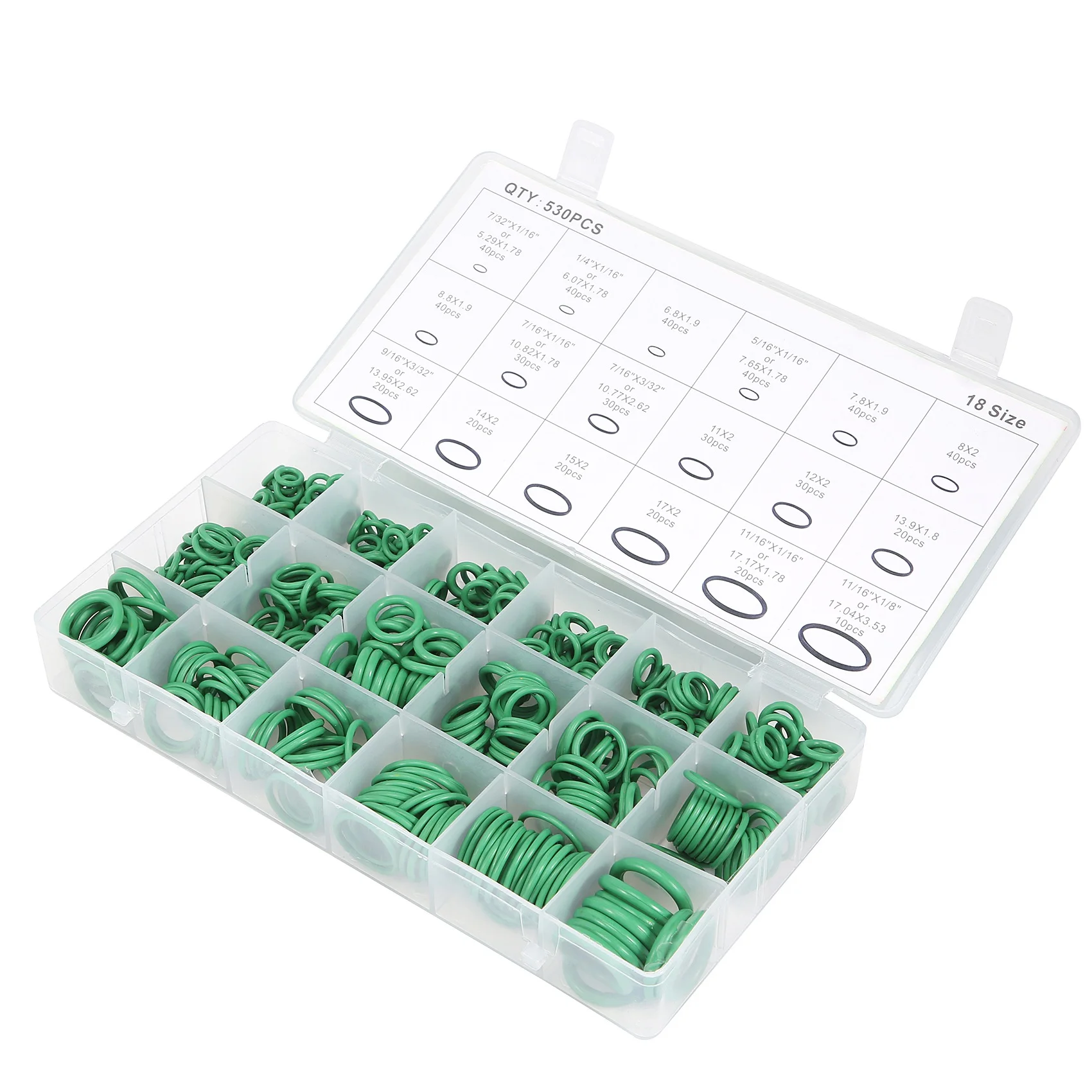 AT77 530 шт. автомобильный R134A автомобильное уплотнительное кольцо для ремонта автомобильного кондиционера, набор резиновых герметика