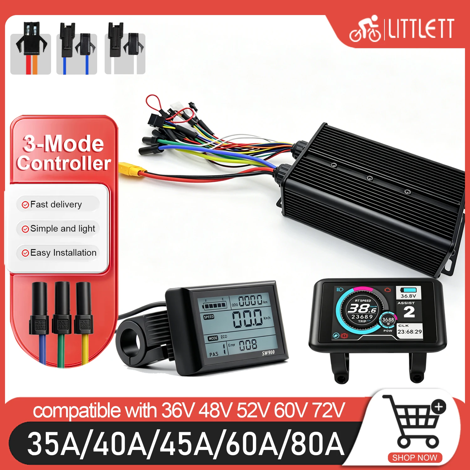 電動自転車-3-モードコントローラー-kt-35a-80a-コントローラー-sw900-ukc1-ディスプレイ付き-36v-72v-正弦波コントローラー-電動自転車アクセサリー用