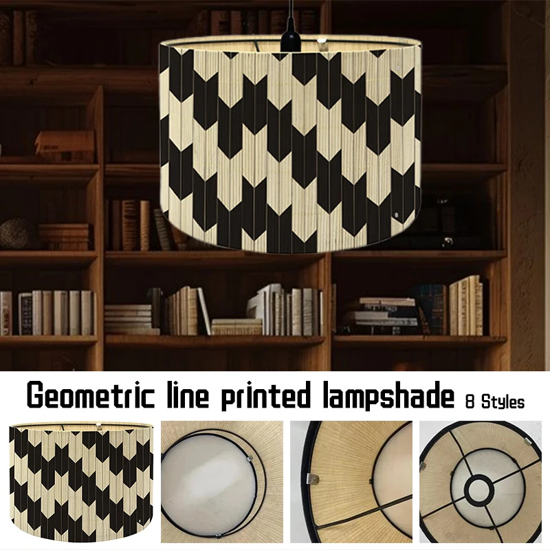 Geometric Line Japanese Style Lamp Shade Bamboo Light Cover Bar Cafe Homestay Decor Wall Lamp Lampshade Art Chandelier Lampshade