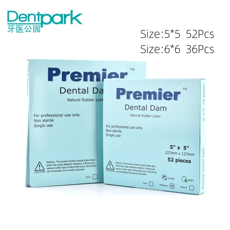 Dentpark Dental Dam Sheet For Oral Tongue Natural Rubber Latex 6x6 36PCS Dental Endodontic Nature Rubber Dam Sheets Latex