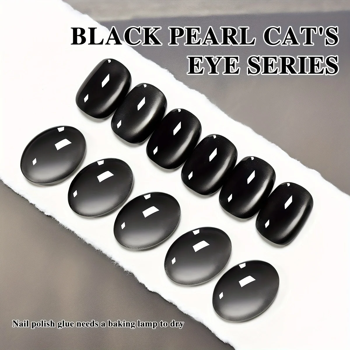 Botella de polvo de ojo de gato Perla Negra XE-69 Super brillante ojo de gato negro diseño de salón de moda arte Gel brillante ojo de gato