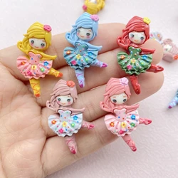 10 Pcs New Kawaii Resin Cartoon Ballet Girl Resin Scrapbook Diy Jewelry Children Gift Hairpin Accessorie