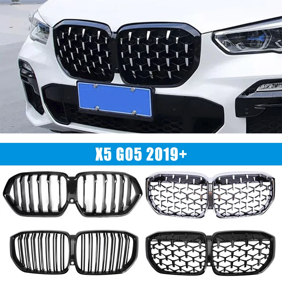 

Поп для BMW X5 G05 2019 X6 G06 2020 2021 2022 Автомобильные передние решетки для почек Глянцевый черный серебристый бриллиант Спортивный стиль M Тюнинг
