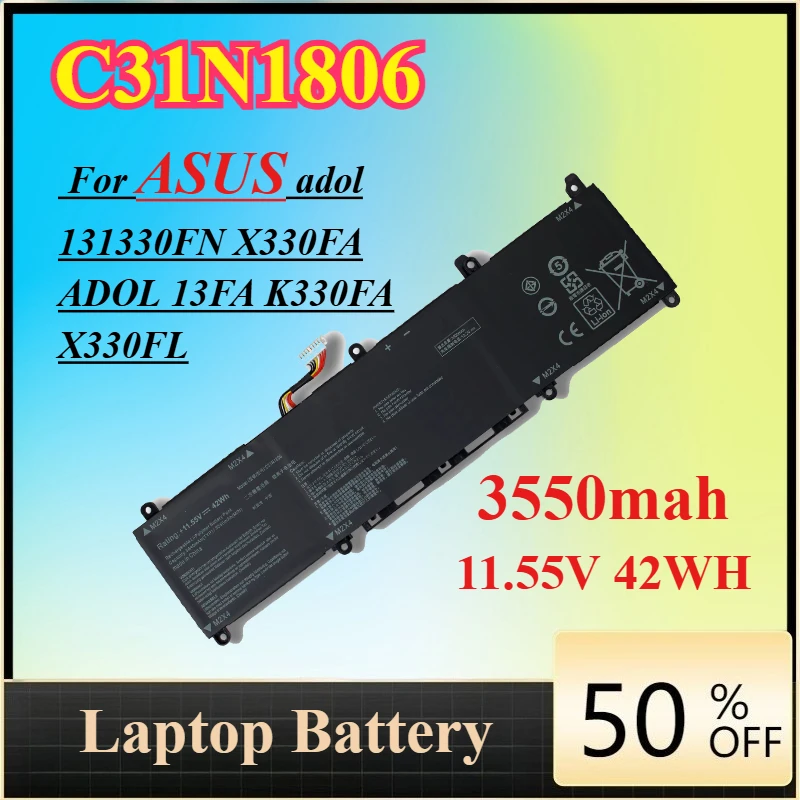 

C31N1806 3550mah Laptop Battery For ASUS adol 131330FN X330FA ADOL 13FA K330FA X330FL ADOL13FN K330FN X33OFN R330UN X330UA